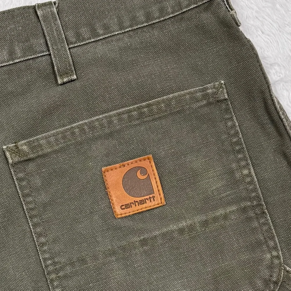 VTG Y2K Carhartt B25 MOS Carpenter Shorts Mens 40 Moss Green Duck Canvas Work